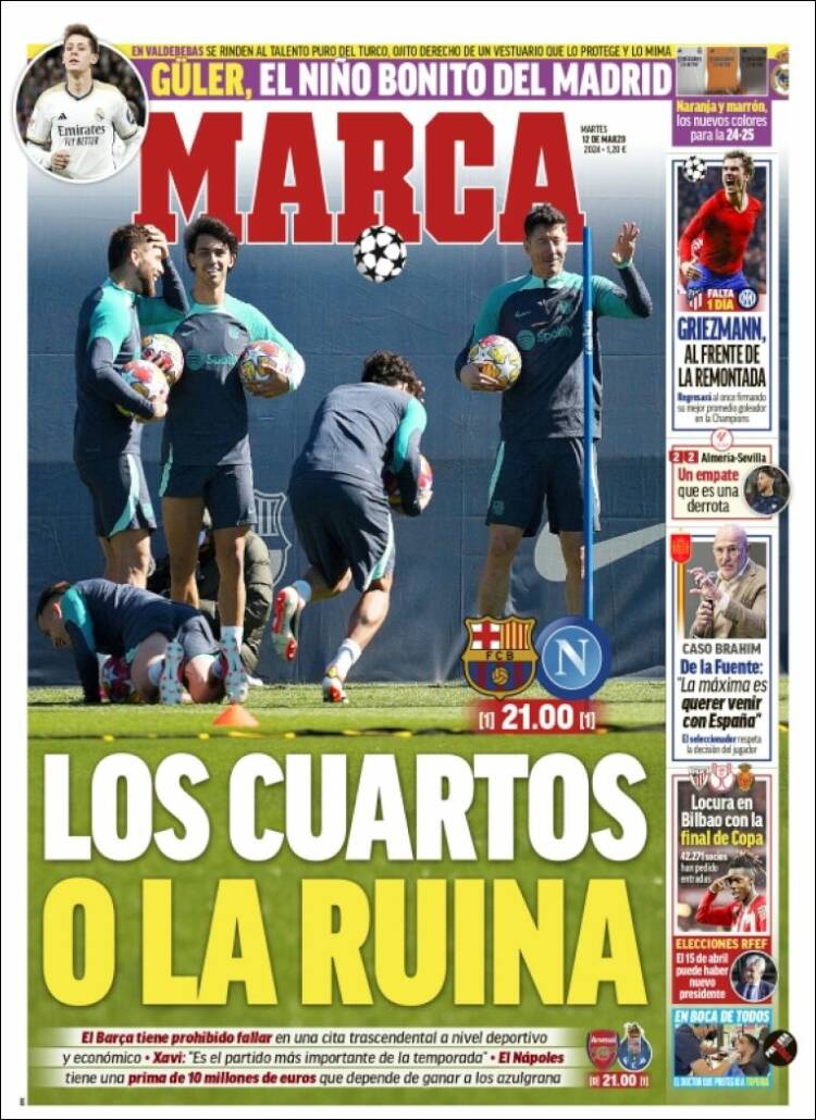 Portadas Deportivas Martes 12/3/2024
