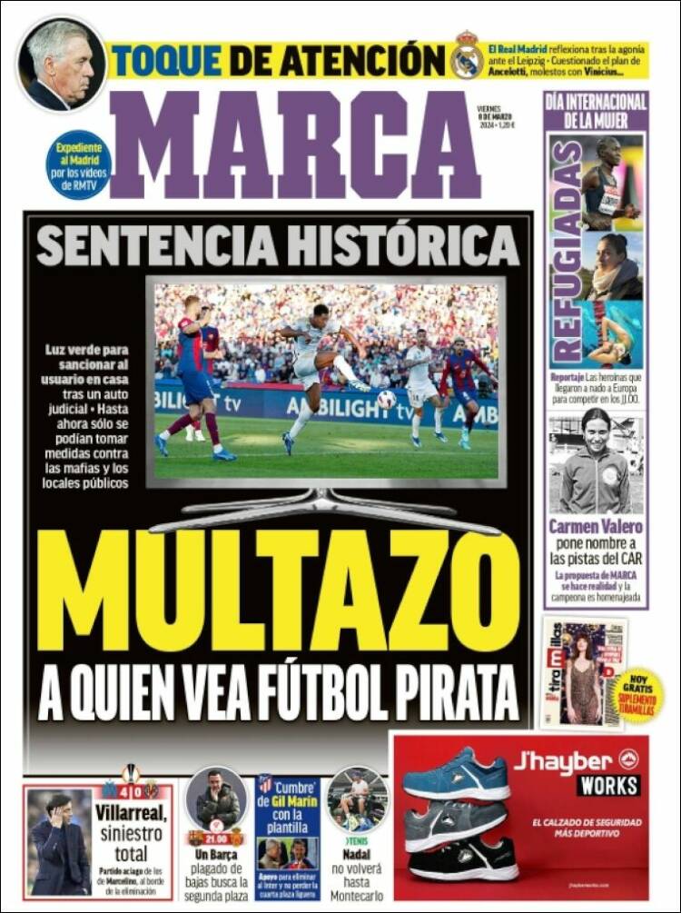 Portadas Deportivas Viernes 8/3/2024