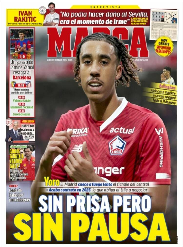Portadas Deportivas Sábado 9/3/2024