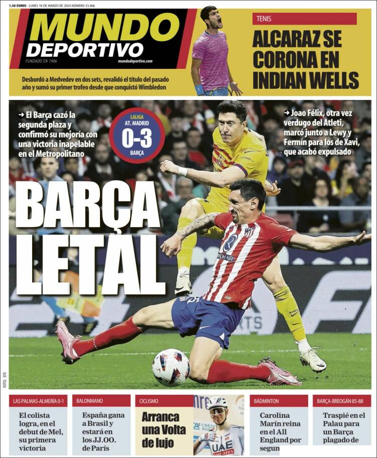 Portadas Deportivas Lunes 18/3/2024 Portadas Deportivas Lunes 18/3/2024