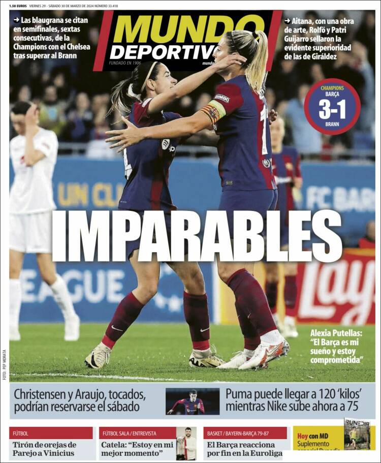 Portadas Deportivas Viernes 29/3/2024