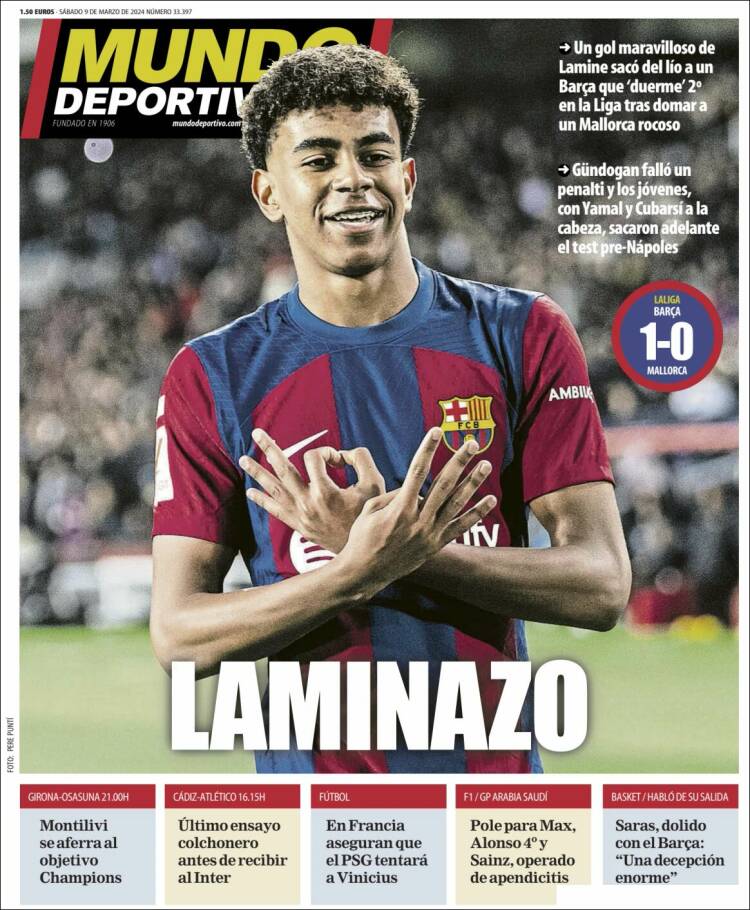 Portadas Deportivas Sábado 9/3/2024