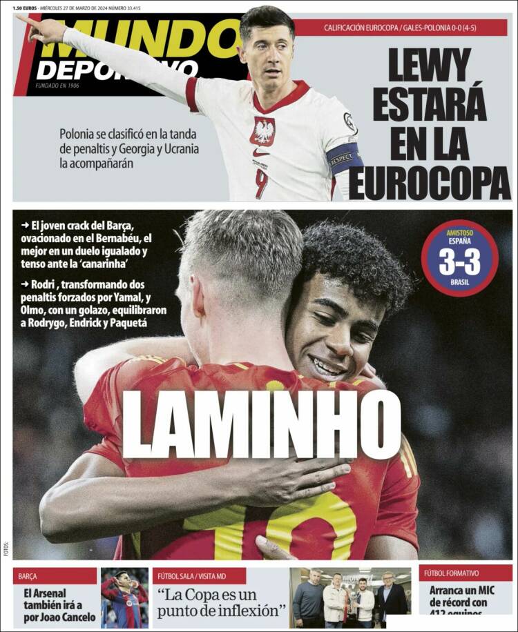 Portadas Deportivas Miércoles 27/3/2024 Portadas Deportivas Miércoles 27/3/2024