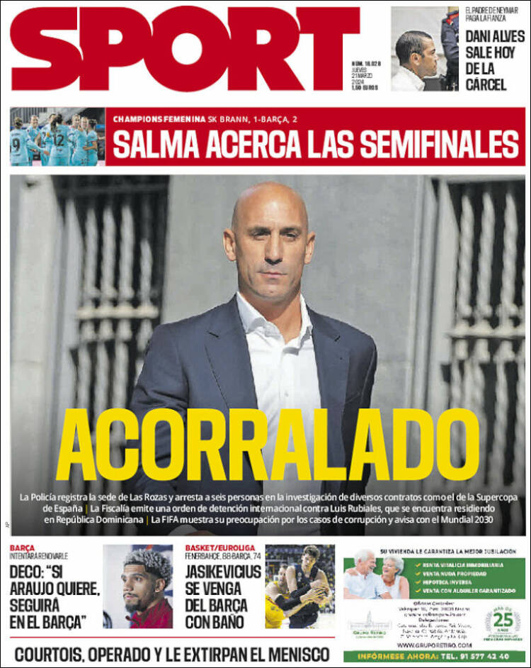 Portadas Deportivas Jueves 21/3/2024 Portadas Deportivas Jueves 21/3/2024