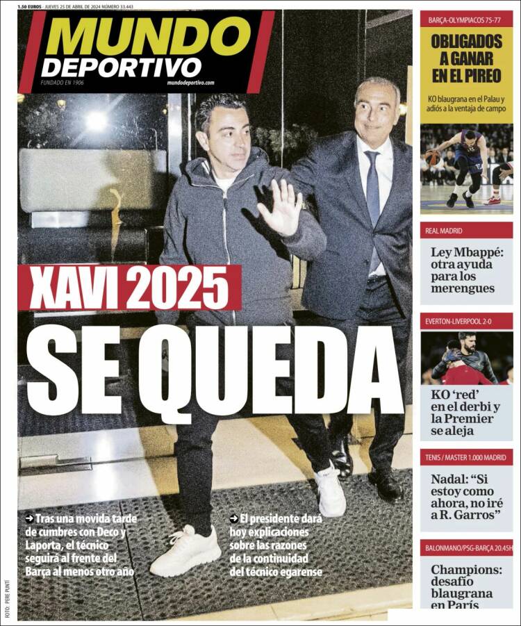 Portadas Deportivas Jueves 25/4/2024 