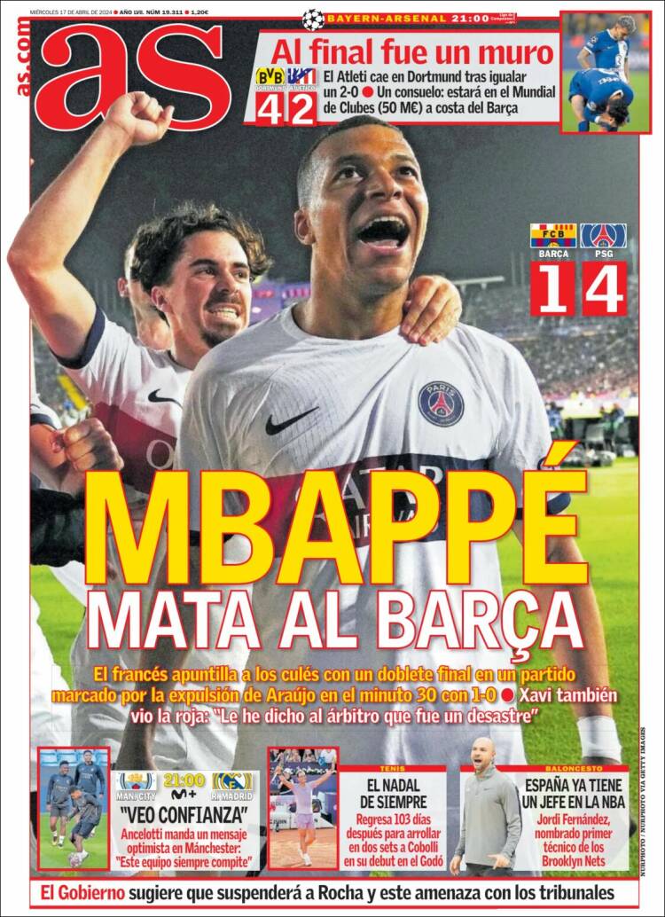 Portadas Deportivas Miércoles 17/4/2024 Portadas Deportivas Miércoles 17/4/2024