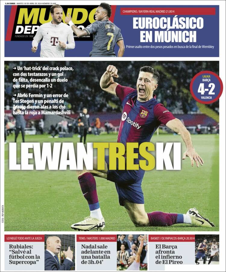 Portadas Deportivas Martes 30/4/2024 Portadas Deportivas Martes 30/4/2024