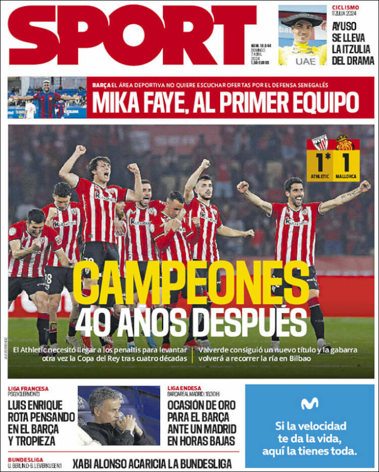 Portadas Deportivas Domingo 7/4/2024 Portadas Deportivas Domingo 7/4/2024