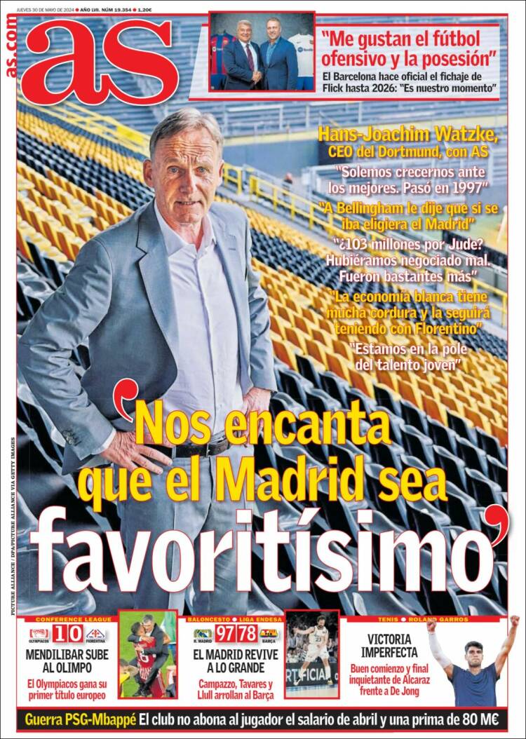 Portadas Deportivas Jueves 30/5/2024 Portadas Deportivas Jueves 30/5/2024