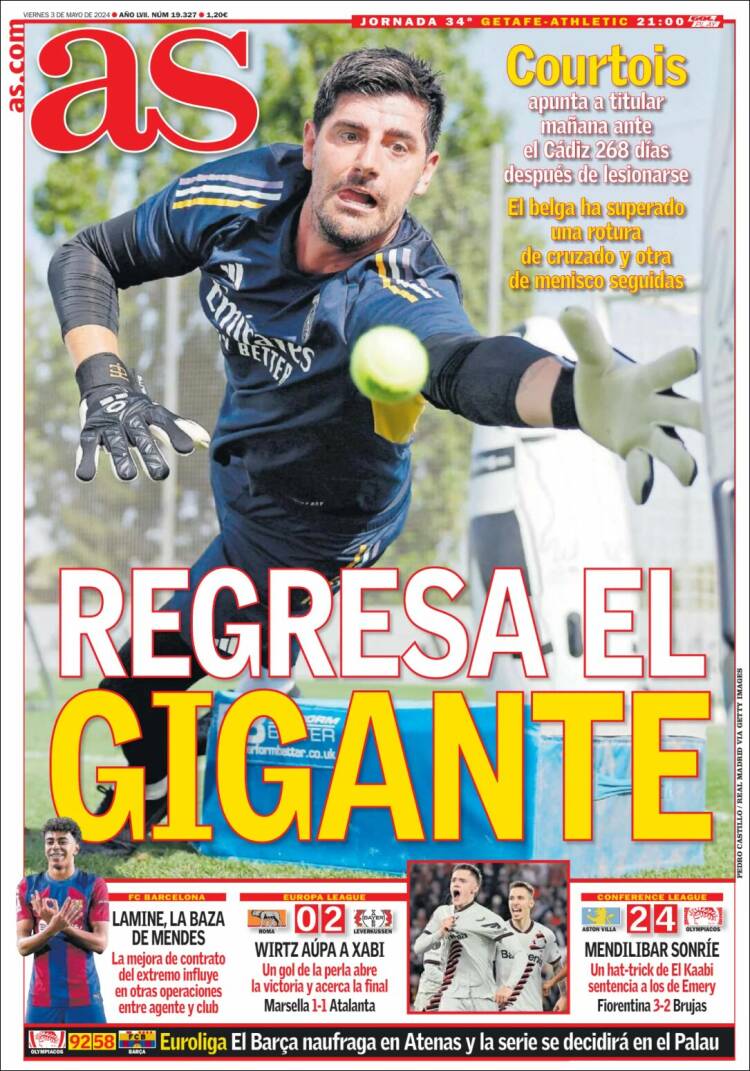 Portadas Deportivas Viernes 3/5/2024