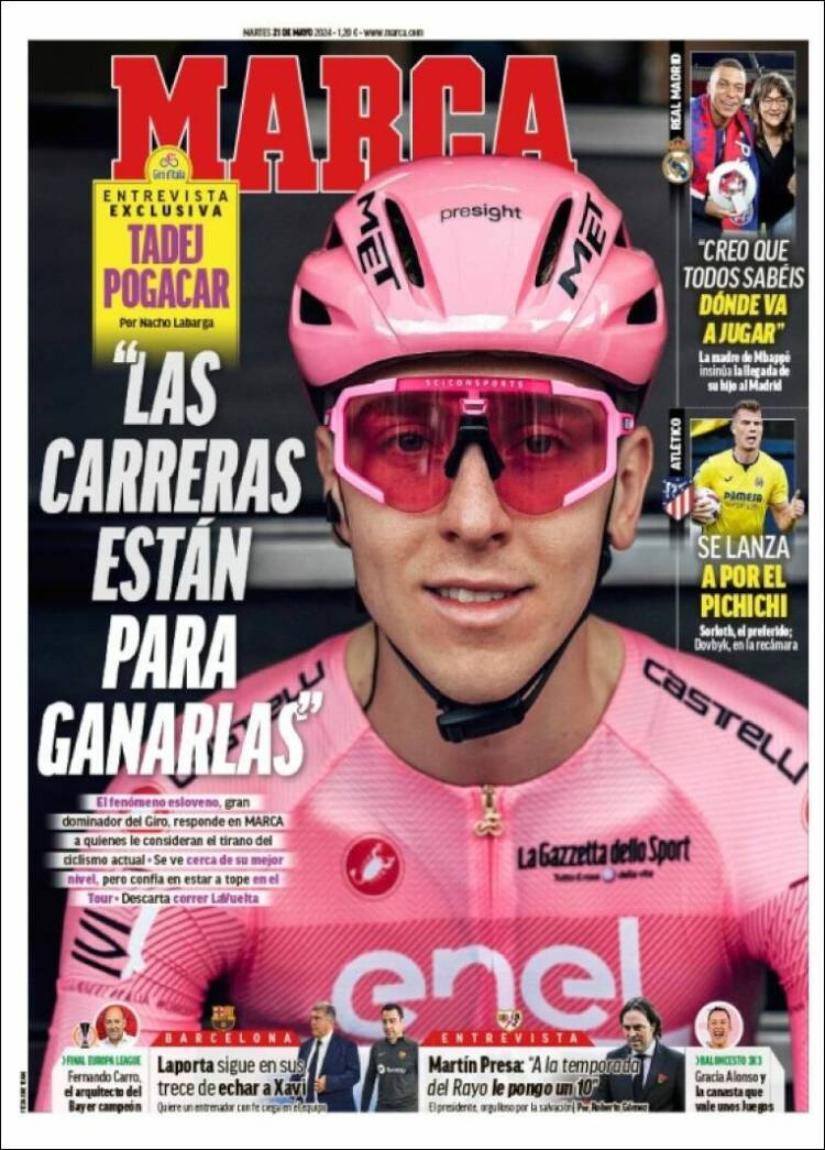 Portadas Deportivas Martes 21/5/2024 Portadas Deportivas Martes 21/5/2024
