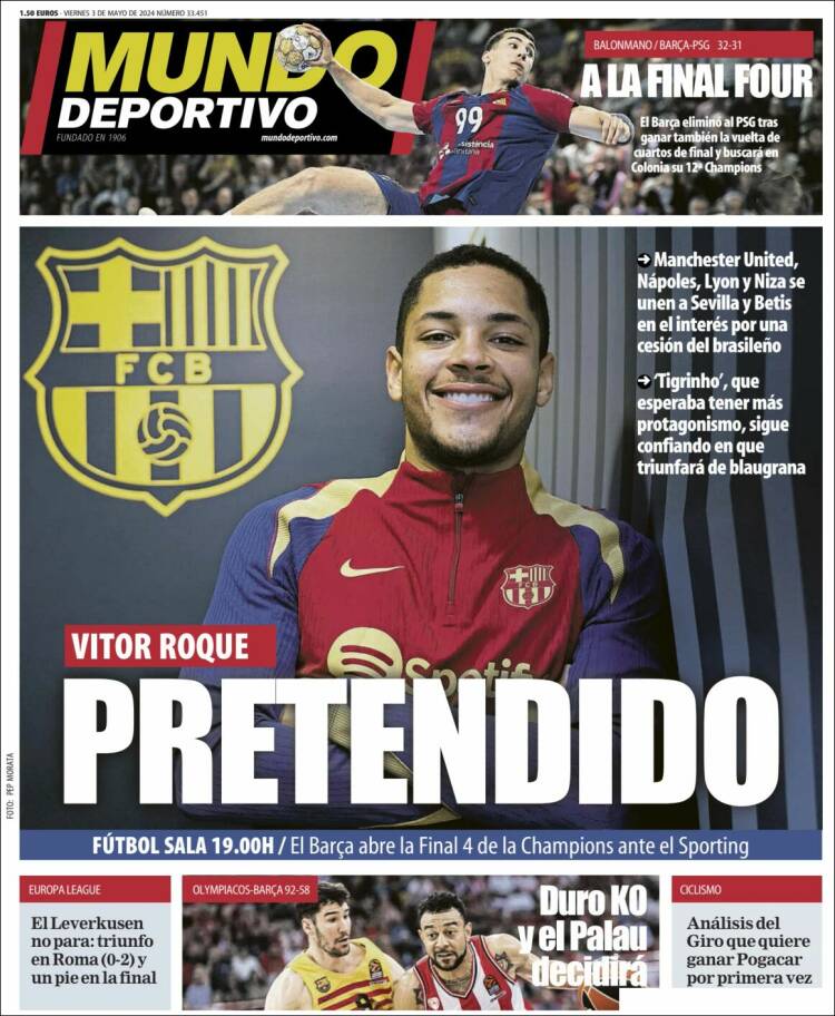 Portadas Deportivas Viernes 3/5/2024