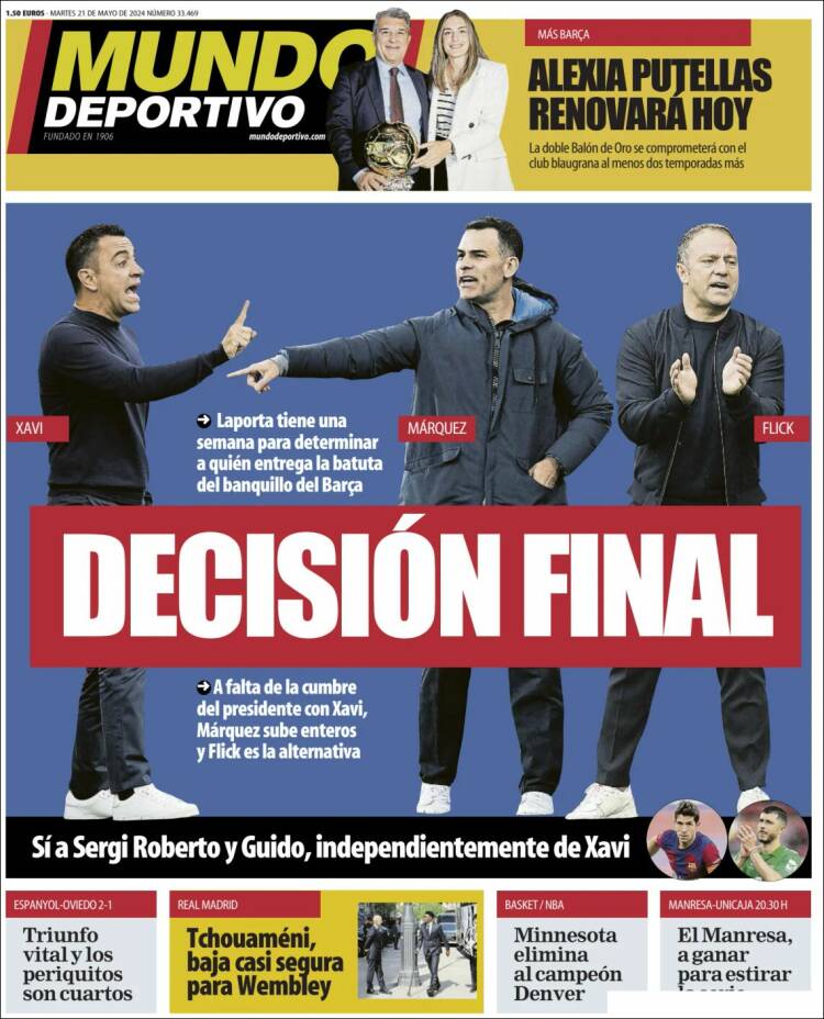 Portadas Deportivas Martes 21/5/2024 Portadas Deportivas Martes 21/5/2024