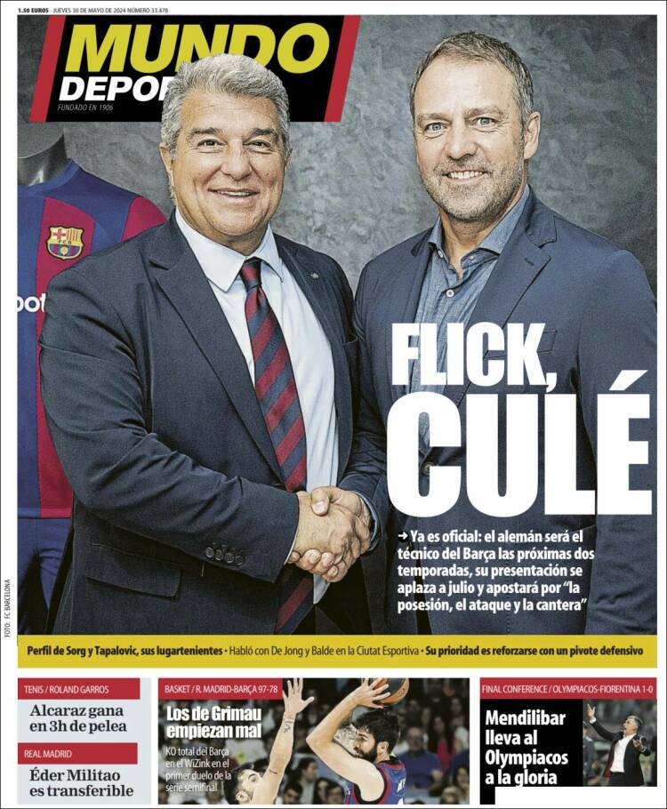 Portadas Deportivas Jueves 30/5/2024 Portadas Deportivas Jueves 30/5/2024