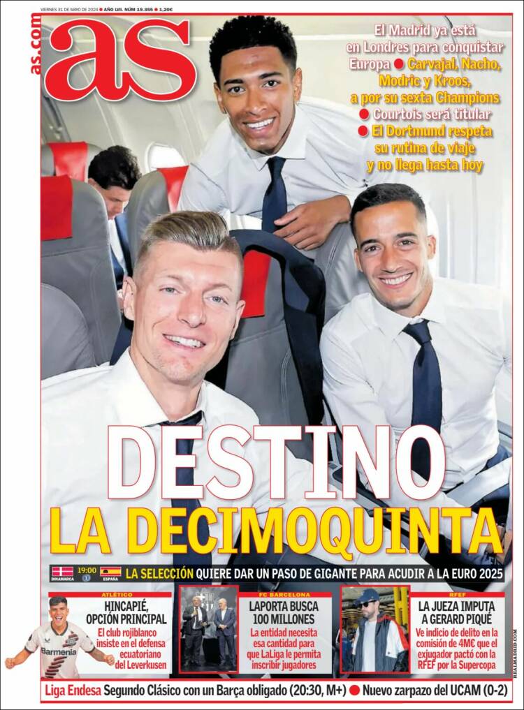 Portadas Deportivas Viernes 31/5/2024 Portadas Deportivas Viernes 31/5/2024