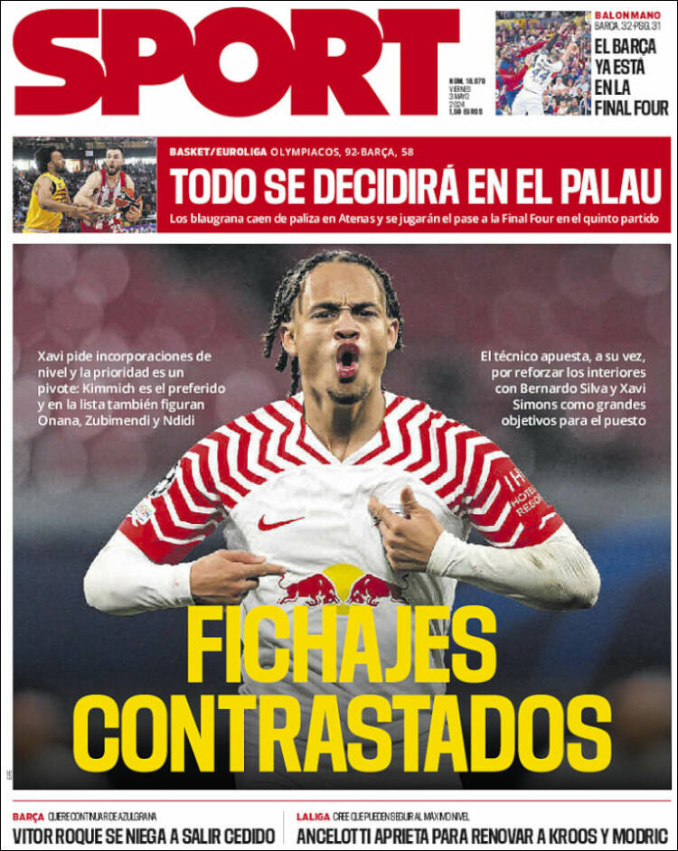 Portadas Deportivas Viernes 3/5/2024