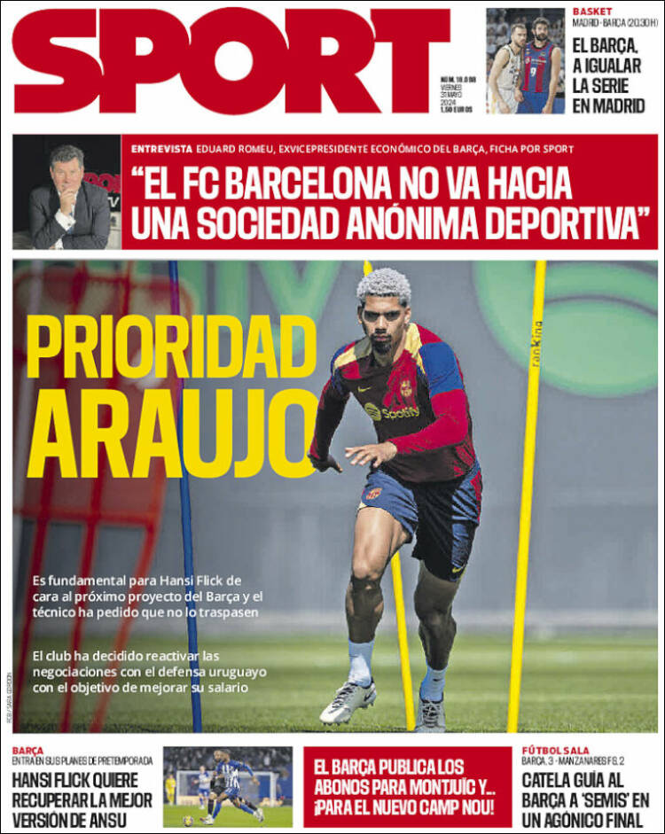 Portadas Deportivas Viernes 31/5/2024 Portadas Deportivas Viernes 31/5/2024