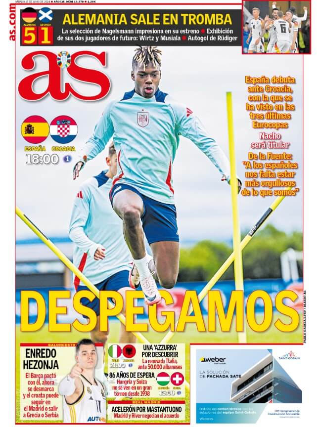 Portadas Deportivas Sábado 15/6/2024 Portadas Deportivas Sábado 15/6/2024