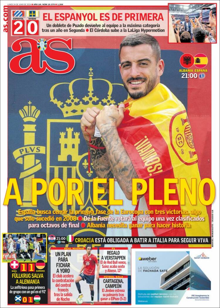 Portadas Deportivas Lunes 24/6/2024 Portadas Deportivas Lunes 24/6/2024