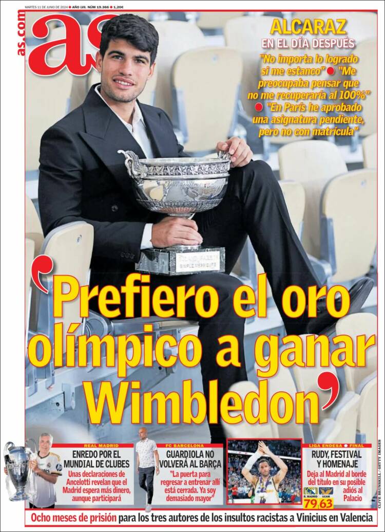Portadas Deportivas Martes 11/6/2024 Portadas Deportivas Martes 11/6/2024