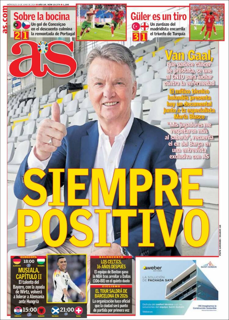 Portadas Deportivas Miércoles 19/6/2024 Portadas Deportivas Miércoles 19/6/2024