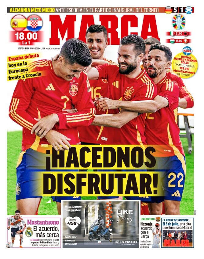 Portadas Deportivas Sábado 15/6/2024 Portadas Deportivas Sábado 15/6/2024