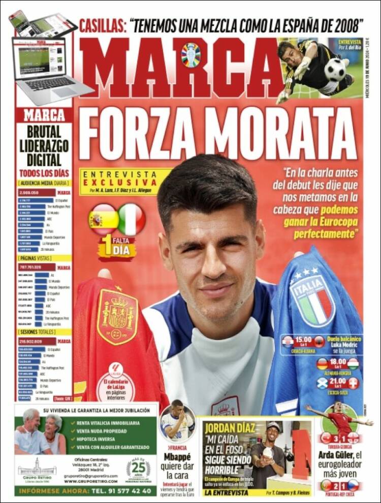 Portadas Deportivas Miércoles 19/6/2024 Portadas Deportivas Miércoles 19/6/2024