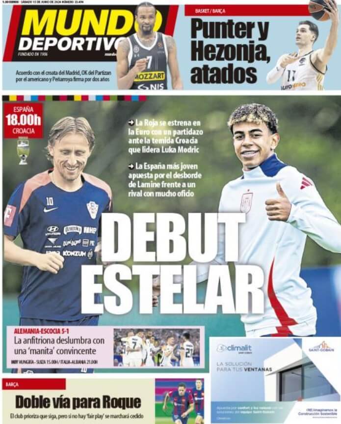 Portadas Deportivas Sábado 15/6/2024 Portadas Deportivas Sábado 15/6/2024