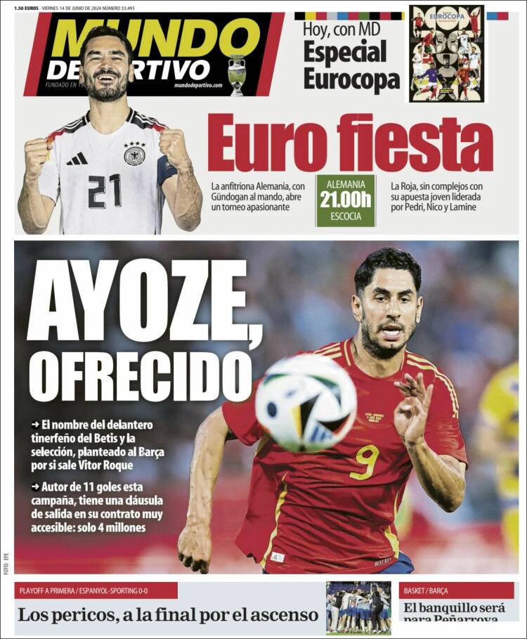 Portadas Deportivas Viernes 14/6/2024 Portadas Deportivas Viernes 14/6/2024