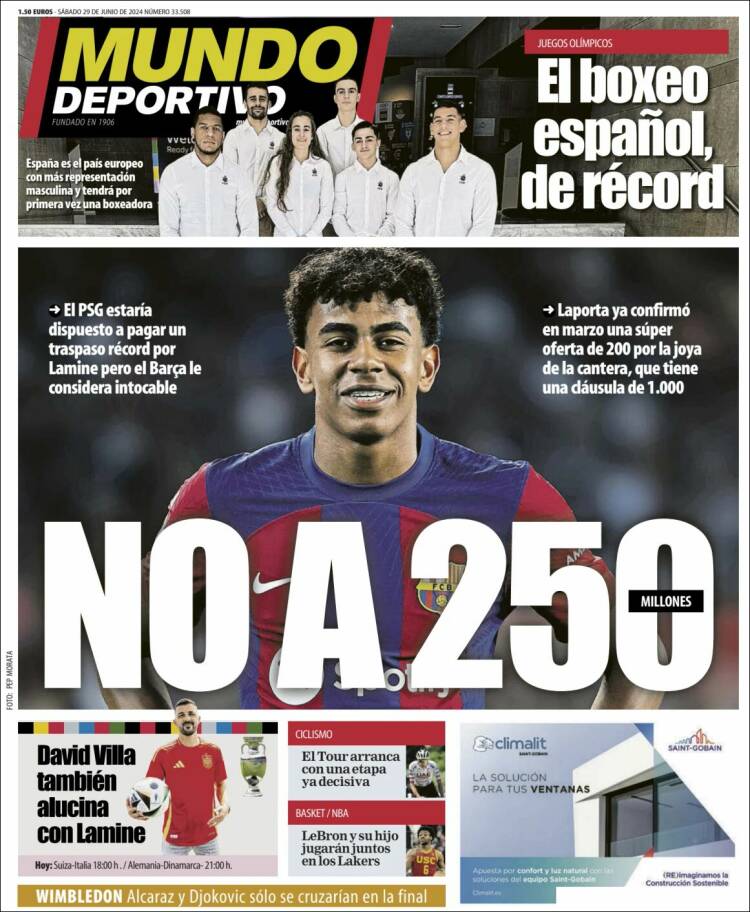 Portadas Deportivas Sábado 29/6/2024