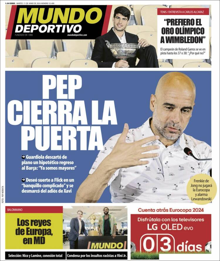 Portadas Deportivas Martes 11/6/2024 Portadas Deportivas Martes 11/6/2024