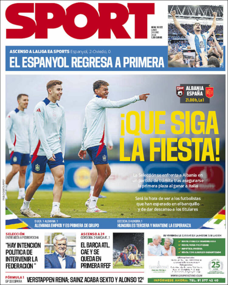 Portadas Deportivas Lunes 24/6/2024 Portadas Deportivas Lunes 24/6/2024
