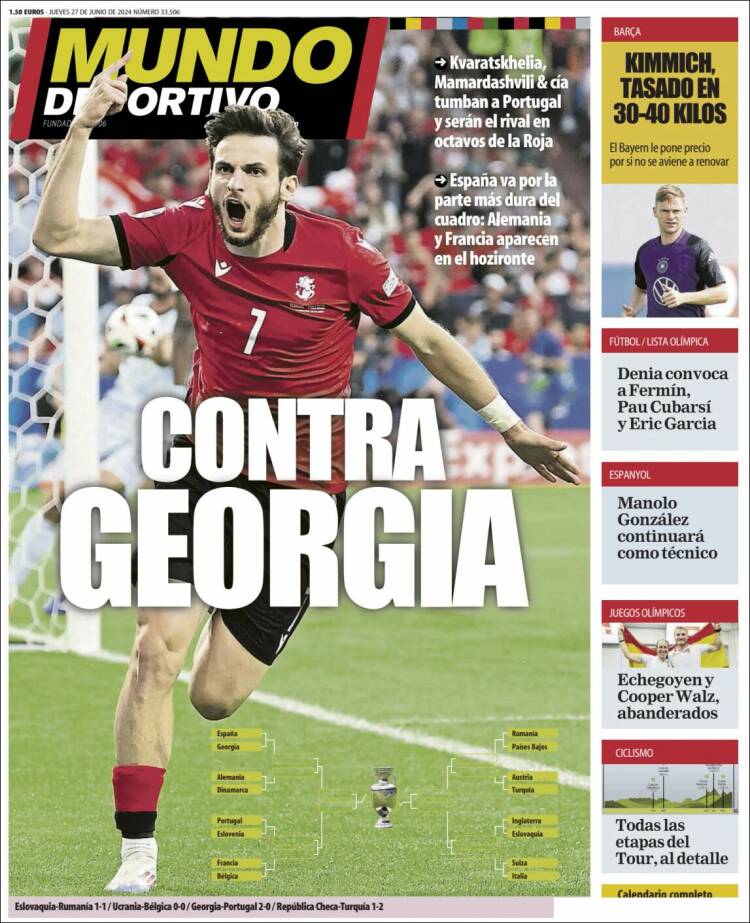 Portadas Deportivas Jueves 27/6/2024 