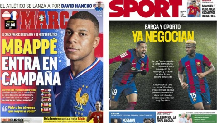Portadas Deportivas Lunes 17/6/2024 Portadas Deportivas Lunes 17/6/2024