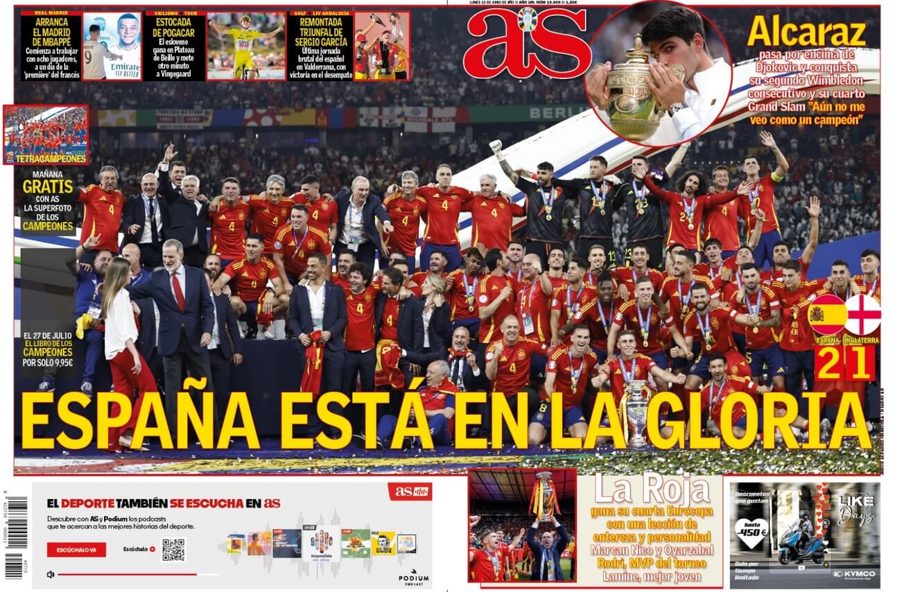 Portadas Deportivas Lunes 15/7/2024 Portadas Deportivas Lunes 15/7/2024