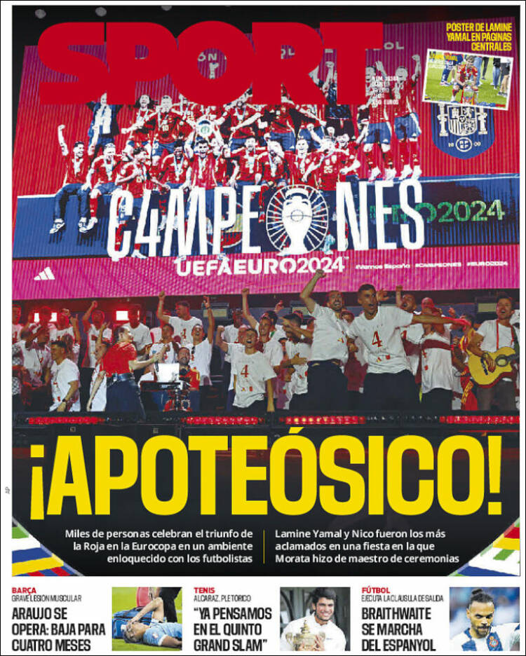 Portadas Deportivas Martes 16/7/2024 Portadas Deportivas Martes 16/7/2024