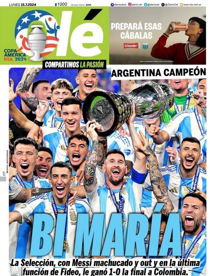 Portadas Deportivas Lunes 15/7/2024 Portadas Deportivas Lunes 15/7/2024
