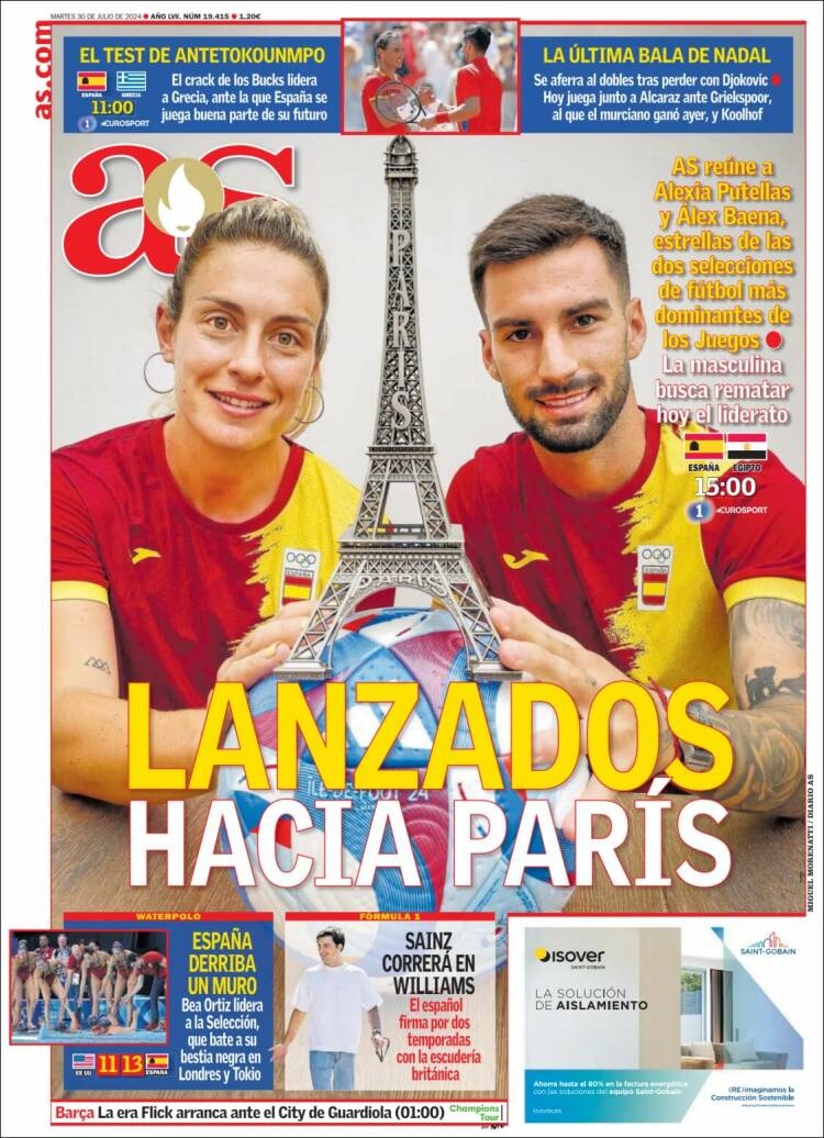 Portadas Deportivas Martes 30/7/2024 Portadas Deportivas Martes 30/7/2024