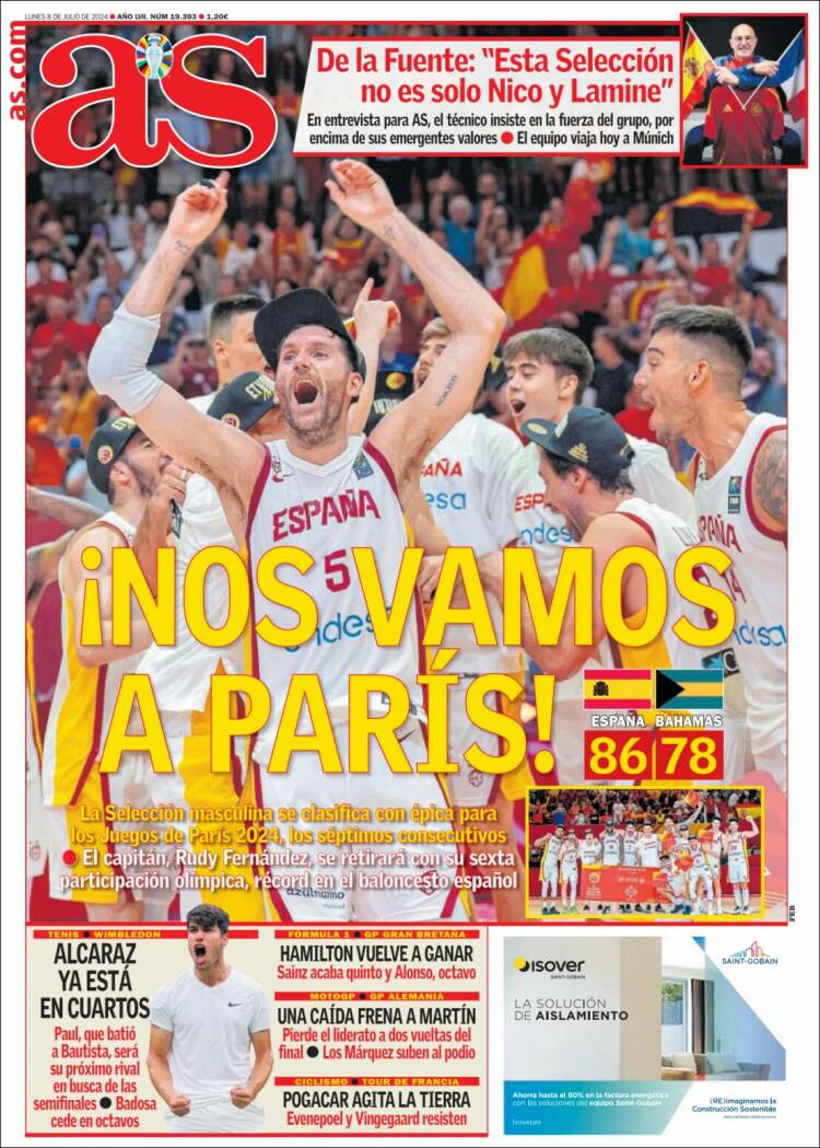 Portadas Deportivas Lunes 8/7/2024 Portadas Deportivas Lunes 8/7/2024