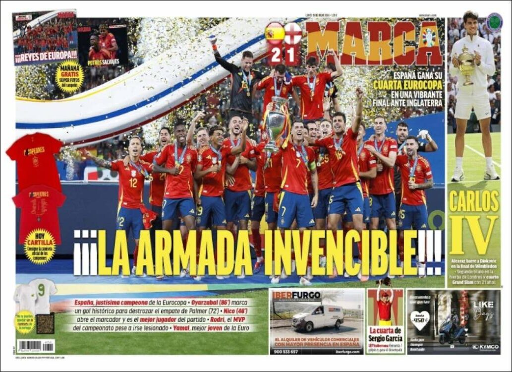 Portadas Deportivas Lunes 15/7/2024 Portadas Deportivas Lunes 15/7/2024