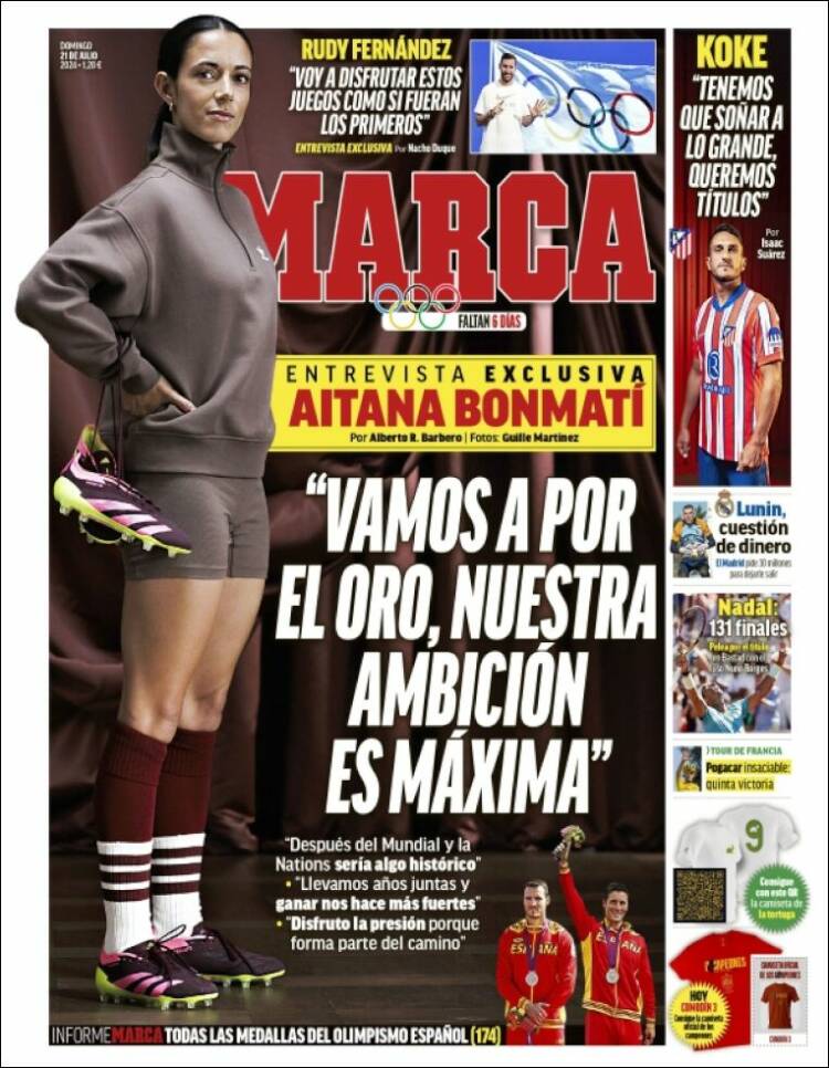 Portadas Deportivas Domingo 21/7/2024