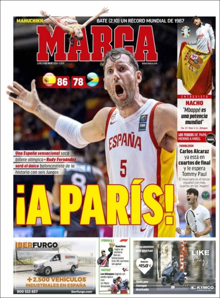 Portadas Deportivas Lunes 8/7/2024 Portadas Deportivas Lunes 8/7/2024