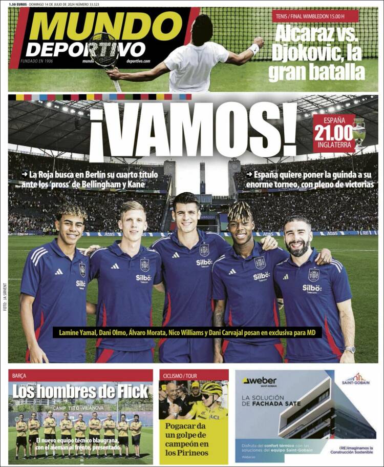 Portadas Deportivas Domingo 14/7/2024 Portadas Deportivas Domingo 14/7/2024