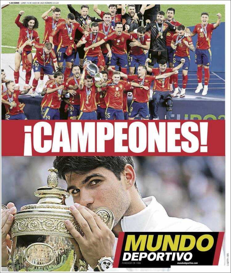 Portadas Deportivas Lunes 15/7/2024 Portadas Deportivas Lunes 15/7/2024