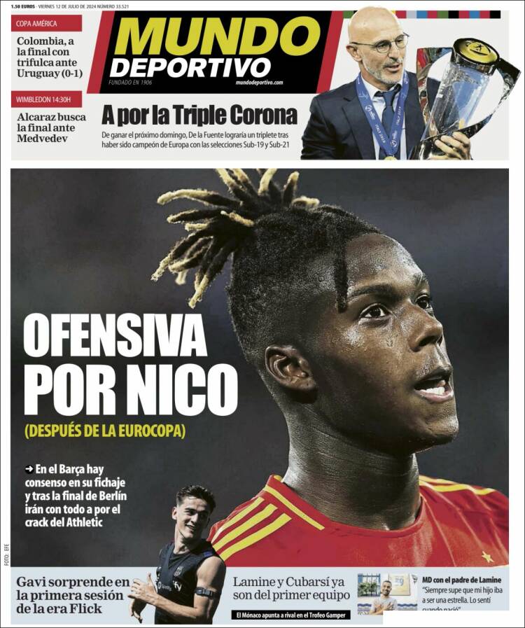 Portadas Deportivas Viernes 12/7/2024 Portadas Deportivas Viernes 12/7/2024