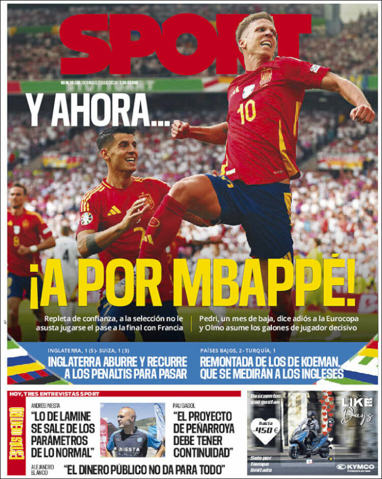 Portadas Deportivas Domingo 7/7/2024 Portadas Deportivas Domingo 7/7/2024