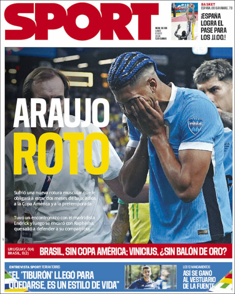 Portadas Deportivas Lunes 8/7/2024 Portadas Deportivas Lunes 8/7/2024