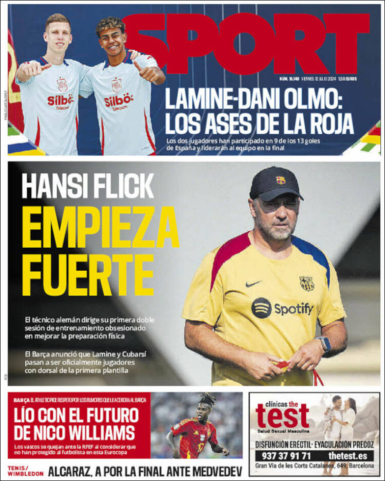 Portadas Deportivas Viernes 12/7/2024 Portadas Deportivas Viernes 12/7/2024