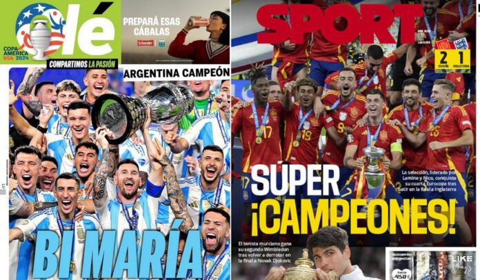 Portadas Deportivas Lunes 15/7/2024 Portadas Deportivas Lunes 15/7/2024