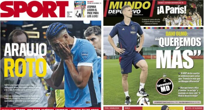 Portadas Deportivas Lunes 8/7/2024 Portadas Deportivas Lunes 8/7/2024